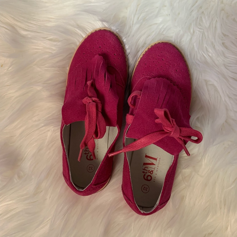Girls Pink Sued Brogue